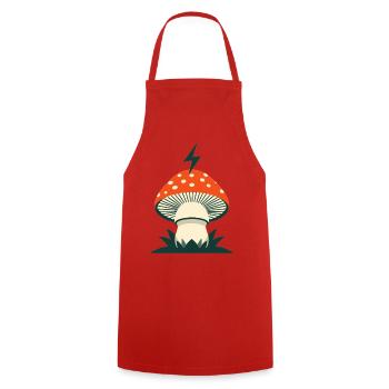 Forêt de champignons éclair Design graphique - Tablier de cuisine - rouge - Devant - AI Model Male 185 dark (185cm)