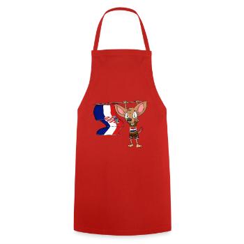 Chihuahua croate - Tablier de cuisine - rouge - Devant - AI Model Male 185 dark (185cm)
