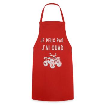 I can't I have a quad - Cooking Apron - red - Front - AI Model Male 185 dark (185cm)