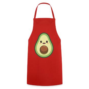 Kawaii Avocado - Kochschürze - Rot - Vorne - AI Model Male 185 dark (185cm)