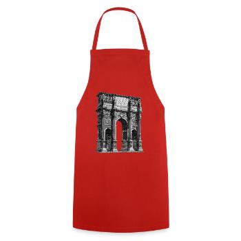 Arc de triomphe romain – Gravure antique - Tablier de cuisine - rouge - Devant - AI Model Male 185 dark (185cm)