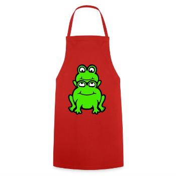 Grenouille Enfant Famille Papa Maman Piggyback Fête des Pères - Tablier de cuisine - rouge - Devant - AI Model Male 185 dark (185cm)
