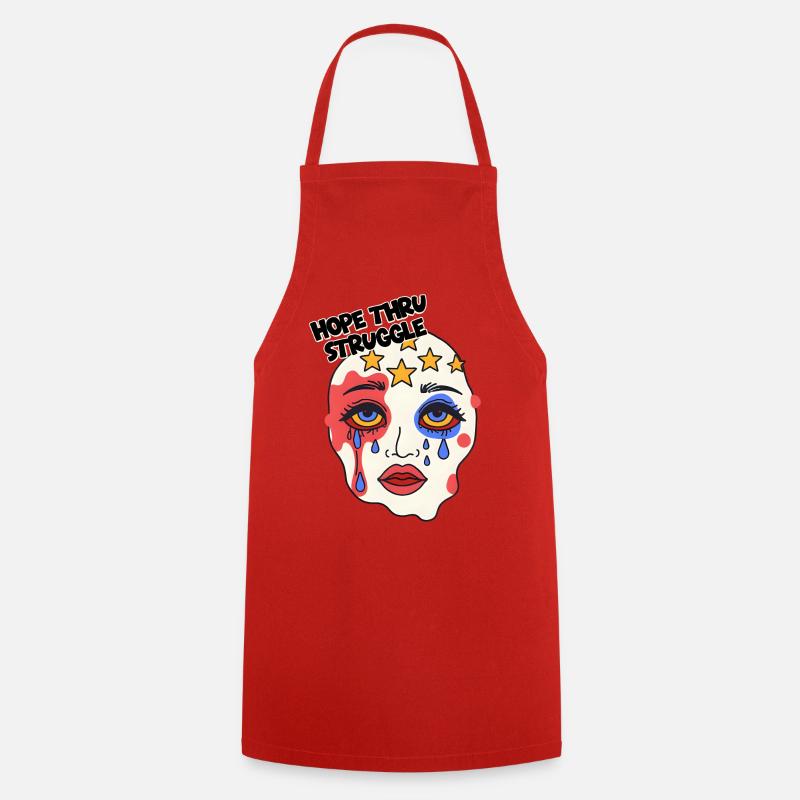 Hope thru Struggle Mask - Cooking Apron - red