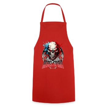 crâne squelette moto motard gang - Tablier de cuisine - rouge - Devant - AI Model Male 185 dark (185cm)