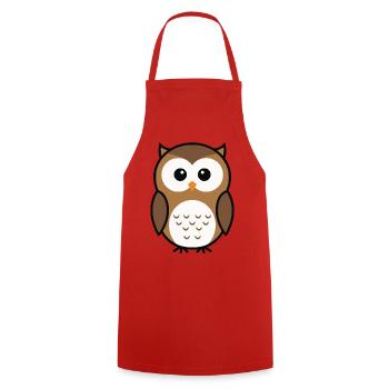 Style minimaliste de chouette curieuse mignonne - Tablier de cuisine - rouge - Devant - AI Model Male 185 dark (185cm)