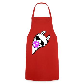 Llama Bubblegum Sunglasses Side Profile Cool Side - Cooking Apron - red - Front - AI Model Male 185 dark (185cm)