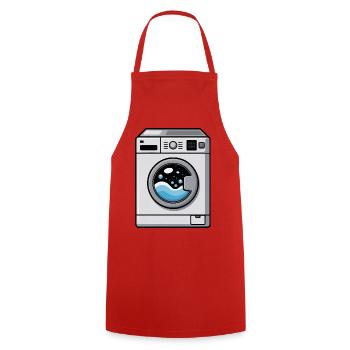 Machine à laver bande dessinée mignonne Kawaii - Tablier de cuisine - rouge - Devant - AI Model Male 185 dark (185cm)