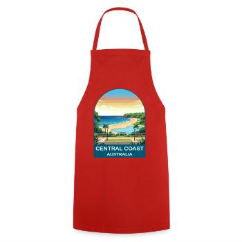 Affiche de voyage sur la plage de la côte centrale australienne - Tablier de cuisine - rouge - Devant - AI Model Male 185 dark (185cm)