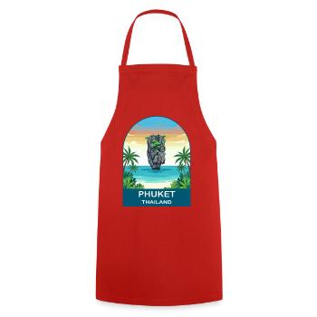 Phuket Thailand James  Bond Island Travel Design - Tablier de cuisine - rouge - Devant - AI Model Male 185 dark (185cm)