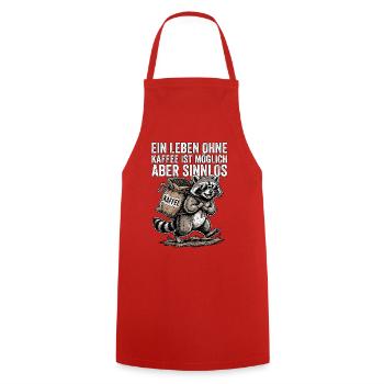 Kaffee Waschbär - Kochschürze - Rot - Vorne - AI Model Male 185 dark (185cm)