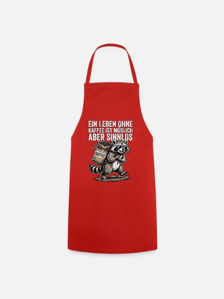 Kaffee Waschbär - Kochschürze - Rot