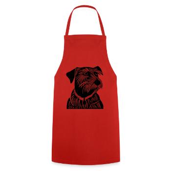 Le noble terrier - Tablier de cuisine - rouge - Devant - AI Model Male 185 dark (185cm)