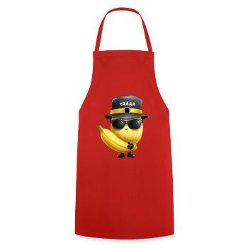 Melon, honeydew melon and banana with hat and glasses - Cooking Apron - red - Front - AI Model Male 185 dark (185cm)