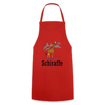 lustige Giraffe Ski Schiraffe Berge Geschenkidee - Kochschürze - Rot - Vorne - AI Model Male 185 dark (185cm)