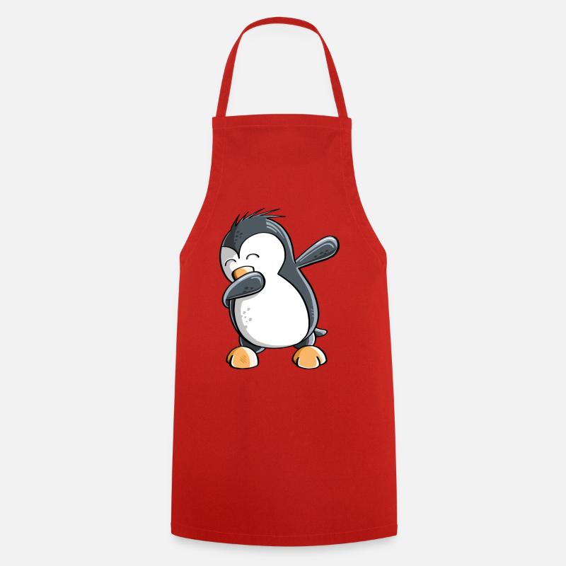 Dab Dance Penguin - Dabbing - Fun Comic - Gift - Cooking Apron - red