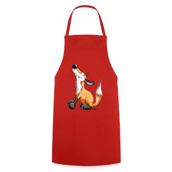 Lustiger Fuchs - Fox - Tiere - Comic - Fun - Art - Kochschürze - Rot - Vorne - AI Model Male 185 dark (185cm)