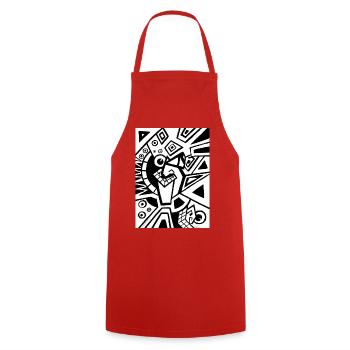 Design Shirt - Art Deco - Jugenstil - Surrealismus - Kochschürze - Rot - Vorne - AI Model Male 185 dark (185cm)
