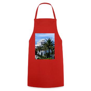 Vacances CE I Voyage I Gran Canaria I Espagne - Tablier de cuisine - rouge - Devant - AI Model Male 185 dark (185cm)