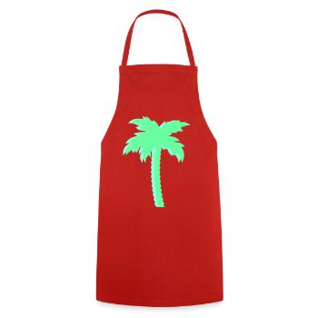 Mint palm tree in neon look - Cooking Apron - red - Front - AI Model Male 185 dark (185cm)