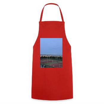 Panorama tennis facility over the city - Cooking Apron - red - Front - AI Model Male 185 dark (185cm)