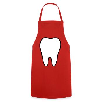 Tooth, Teeth, Dentist - Cooking Apron - red - Front - AI Model Male 185 dark (185cm)