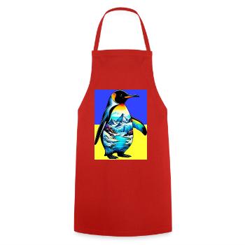 pingouin - Tablier de cuisine - rouge - Devant - AI Model Male 185 dark (185cm)