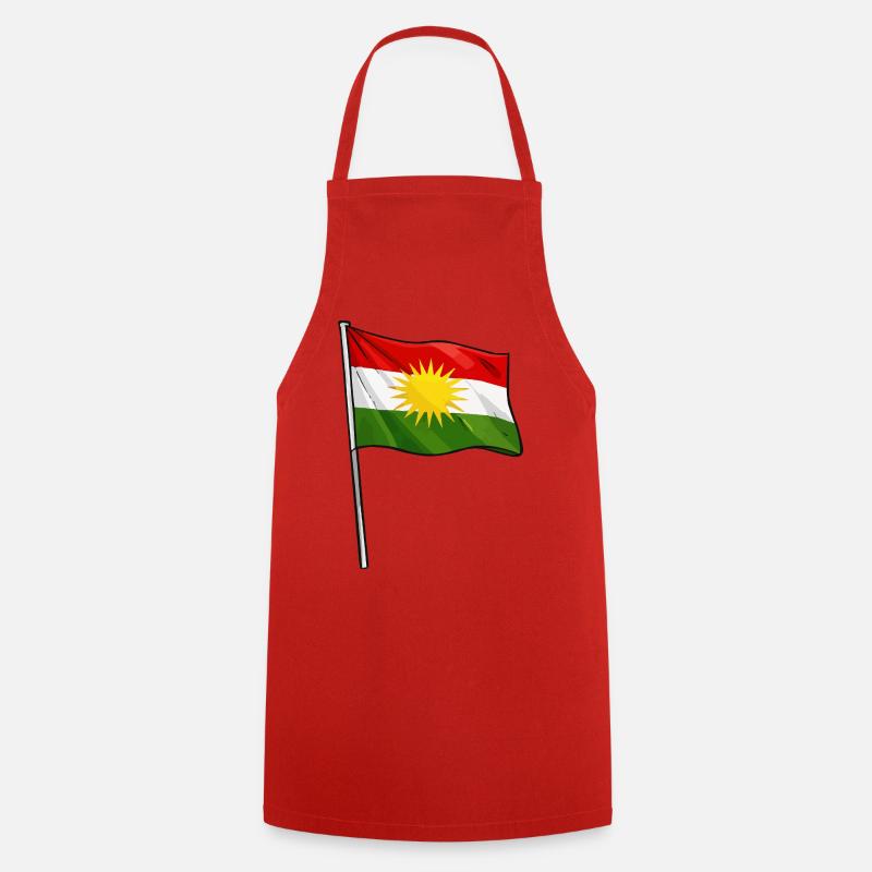Kurdistan Flag Sunstar - Cooking Apron - red