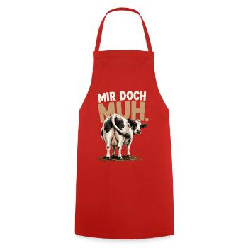 Mir doch Muh Kuh lustig Shirt Kollegen nerven - Kochschürze - Rot - Vorne - AI Model Male 185 dark (185cm)