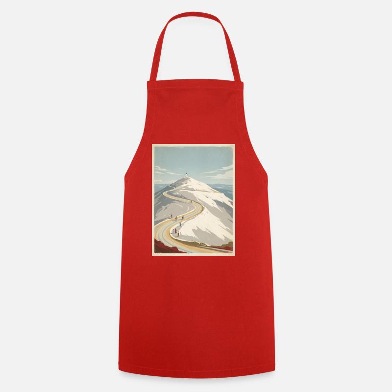 Ventoux Summit Road — Cycling Memory - Cooking Apron - red