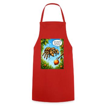 Niedliche Springspinne mit Wortspiel-Humor - Kochschürze - Rot - Vorne - AI Model Male 185 dark (185cm)