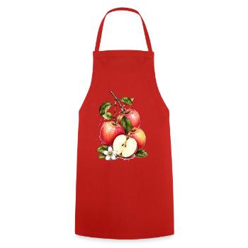 Splendeur de pomme aquarélie - Tablier de cuisine - rouge - Devant - AI Model Male 185 dark (185cm)