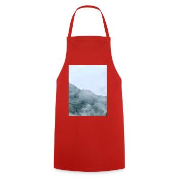 Misty Mountain Fog Landscape - Cooking Apron - red - Front - AI Model Male 185 dark (185cm)
