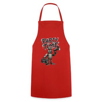 Robot Party Time - Tablier de cuisine - rouge - Devant - AI Model Male 185 dark (185cm)