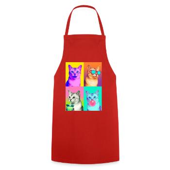 Chats Burmilla Chat - Tablier de cuisine - rouge - Devant - AI Model Male 185 dark (185cm)