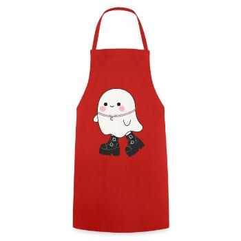 Kawaii Geist mit Plattformstiefeln - Kochschürze - Rot - Vorne - AI Model Male 185 dark (185cm)