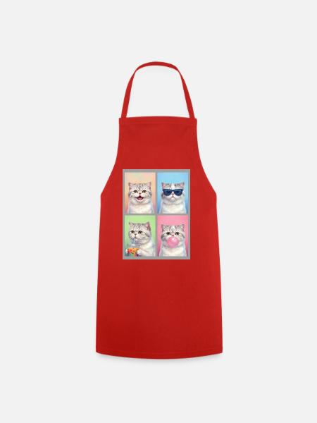 Katzen Perser Katze - Kochschürze - Rot