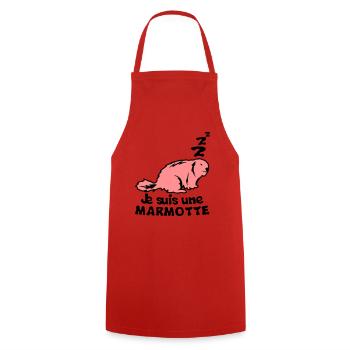 je suis une marmotte animal expression - Tablier de cuisine - rouge - Devant - AI Model Male 185 dark (185cm)