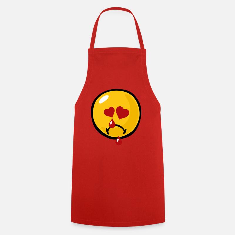 Smiley Sadness Heartbroken - Cooking Apron - red