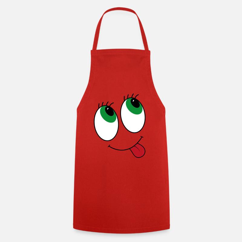 Yeux de style bande dessinée - Tablier de cuisine - rouge
