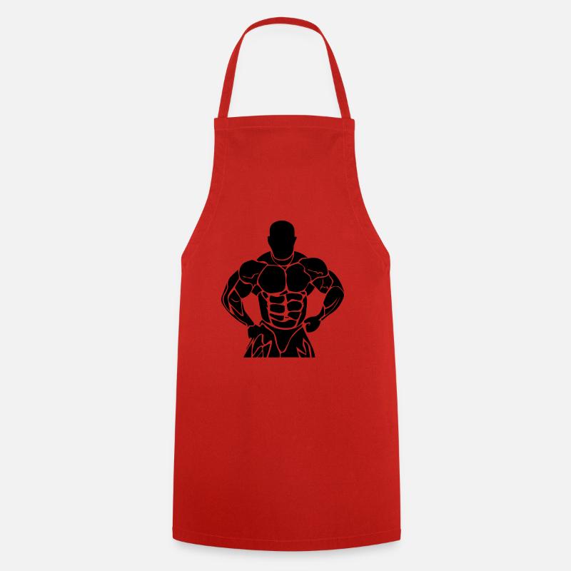 Musculation - Tablier de cuisine - rouge