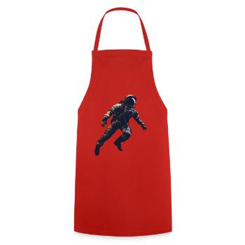 Floating Astronaut Silhouette Weightlessness - Cooking Apron - red - Front - AI Model Male 185 dark (185cm)