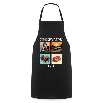 Conservative - bright - Cooking Apron - black - Front - AI Model Male 185 dark (185cm)