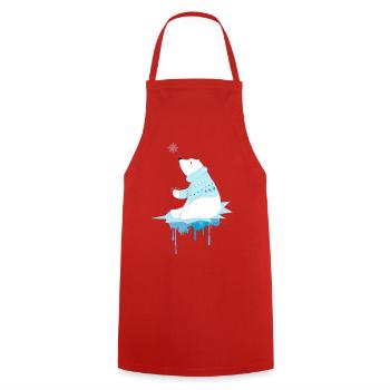 un ours polaire et des flocons de neige - Tablier de cuisine - rouge - Devant - AI Model Male 185 dark (185cm)
