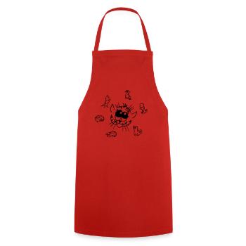 Sun from incredibly cute cats - Cooking Apron - red - Front - AI Model Male 185 dark (185cm)