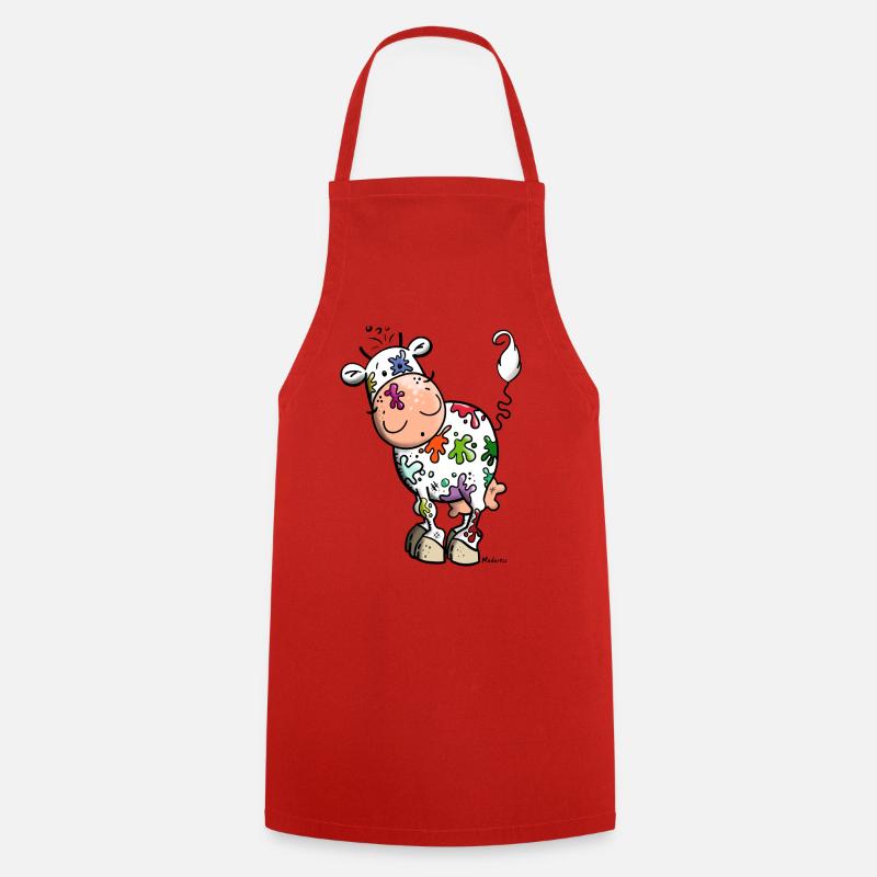 Coloré Vache - Tablier de cuisine - rouge