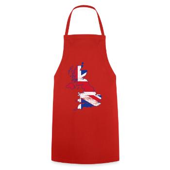 Union Jack UK Map Art Overlay - Cooking Apron - red - Front - AI Model Male 185 dark (185cm)