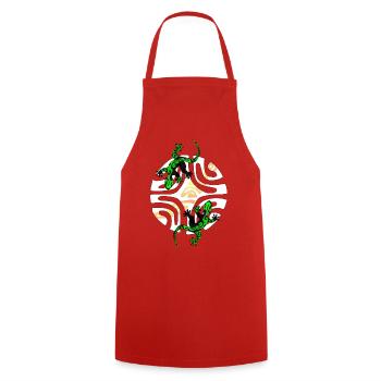 KIMO - Cooking Apron - red - Front - AI Model Male 185 dark (185cm)
