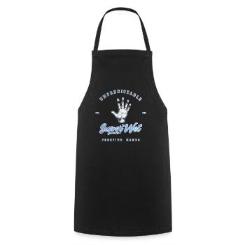 Unpredictable freezing hands (Pale) - Cooking Apron - black - Front - AI Model Male 185 dark (185cm)