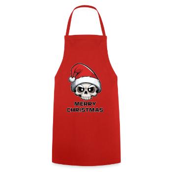 Skull Christmas - Cooking Apron - red - Front - AI Model Male 185 dark (185cm)