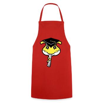 Caterpillar High School Graduation Passed College Worm - Cooking Apron - red - Front - AI Model Male 185 dark (185cm)